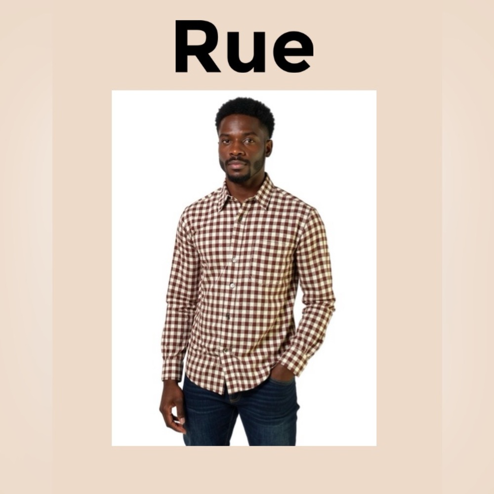 Rue Men’s Button Down Dress Shirt Size XL NWT